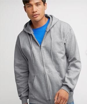 NWOT Men's Hanes Ultimate Full-Zip Heavyweight Full Zip Fleece Hoodie, Size M